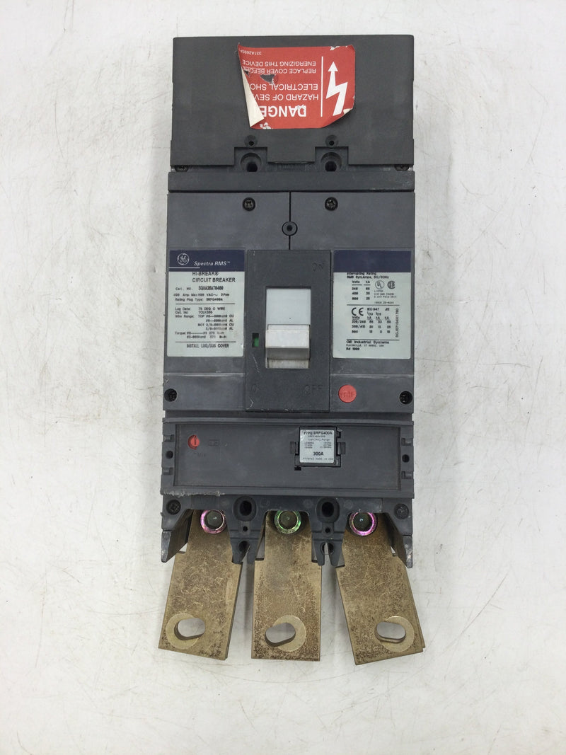 GE General Electric SGHA36AT0400 400 Amp 3 Pole 600V Spectra Circuit Breaker w/300 Amp Trip