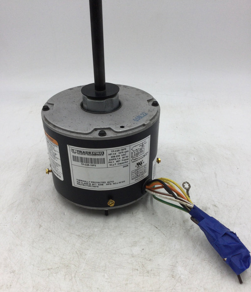 TradePro TP-C25-1SP2 Condenser Motor 1/4 HP 208-230 VAC 1.4 Amps 1075 RPM Single Phase