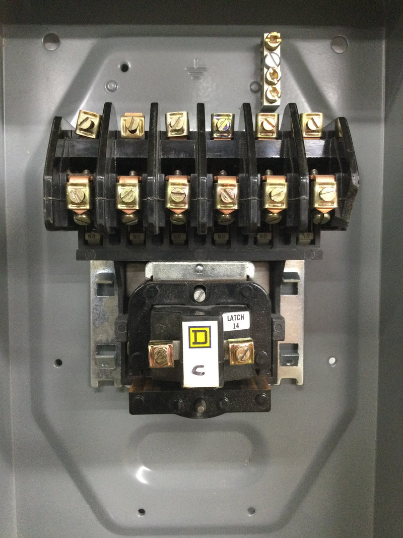Square D 8903LG60 Contactor Type L Multipole Lighting Electrically Held, 30A 6 Pole 600V 110/120 VAC 50/60 Hz NEMA 1