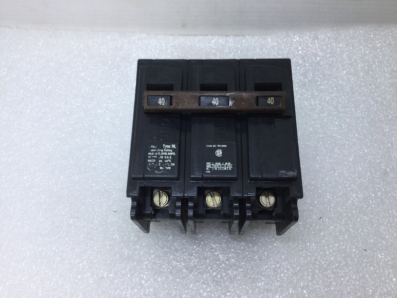 Siemens/ITE B340 3 Pole 40 Amp 240 Volt Type BL Circuit Breaker