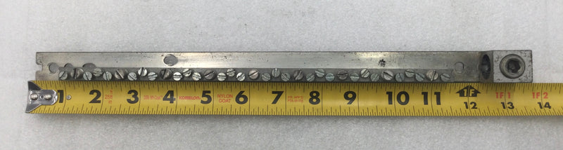 35 Position 4-14 AWG Neutral/Grounding Bar w/Mounting Bracket 13 1/4" x 1 3/8"