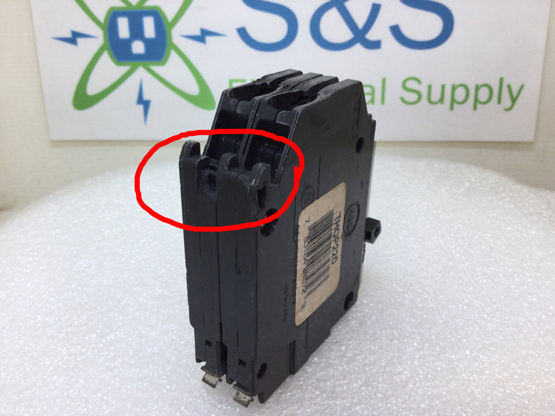 GE THQP220 20 Amp 2 Pole 240V Circuit Breaker - Cosmetic Flaw
