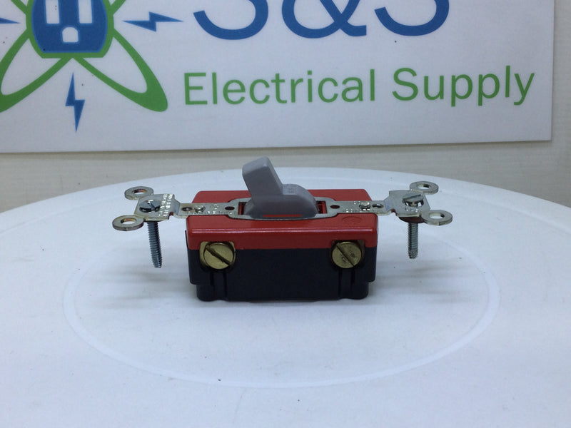 Hubbell HBL1221GY 20 Amp 120-277V 1 Pole Toggle Switch - Gray