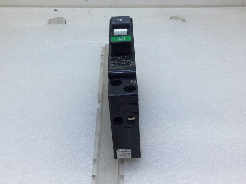 Square D QO115PAF 15 Amp 1 Pole 120V Combination Arc Fault Circuit Breaker