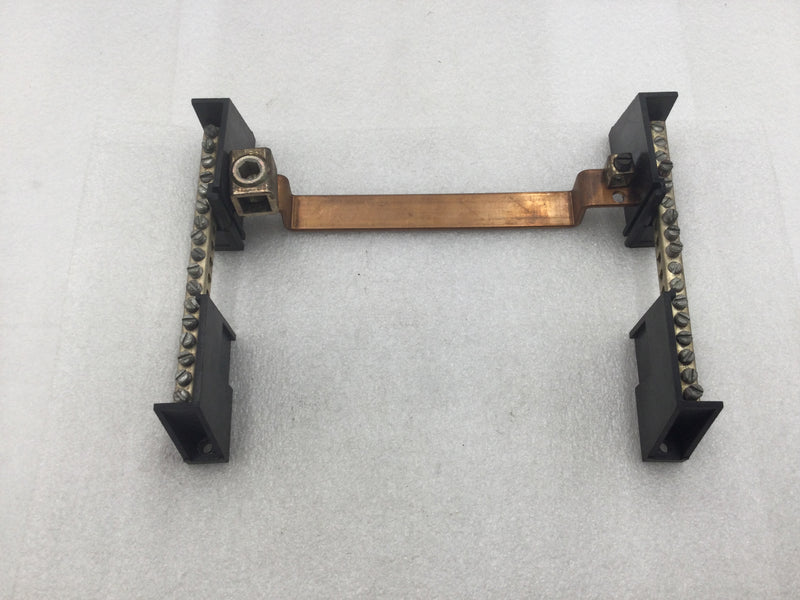 34 Position 4-14 AWG Neutral/Isolated Ground Bar w/Copper Connecting Bar 9" X 7"