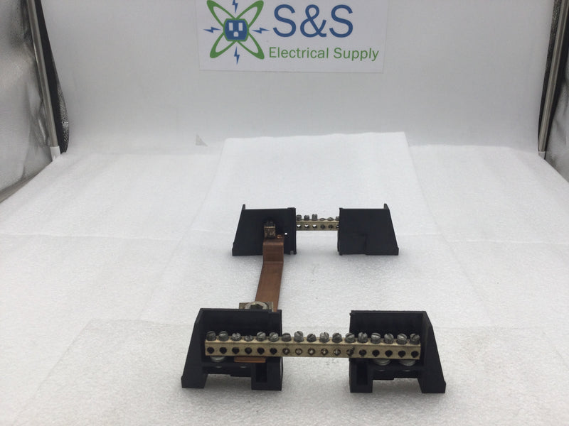 34 Position 4-14 AWG Neutral/Isolated Ground Bar w/Copper Connecting Bar 9" X 7"