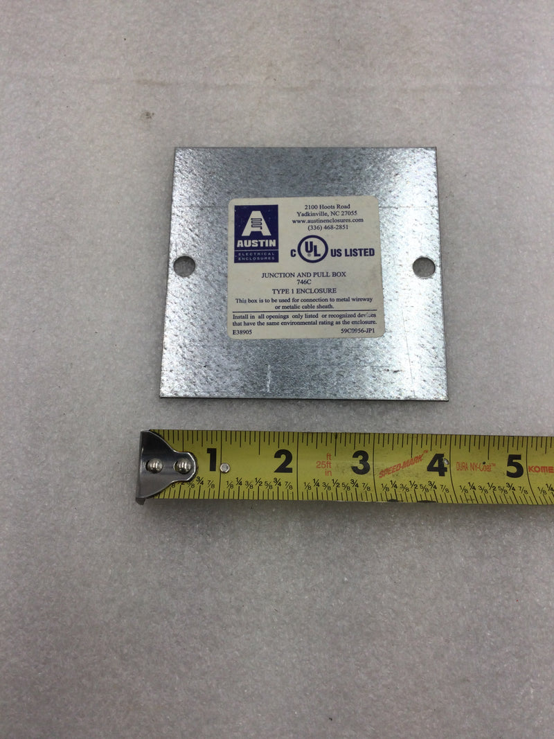 Lot of 4 Austin Electrical 4" Square Cover Plate for 746C Junction Box Enclosure