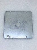 Crouse-Hinds 4 11/16" Steel Flat Blank Square Box Cover Plate with 1/2" Center Knockout