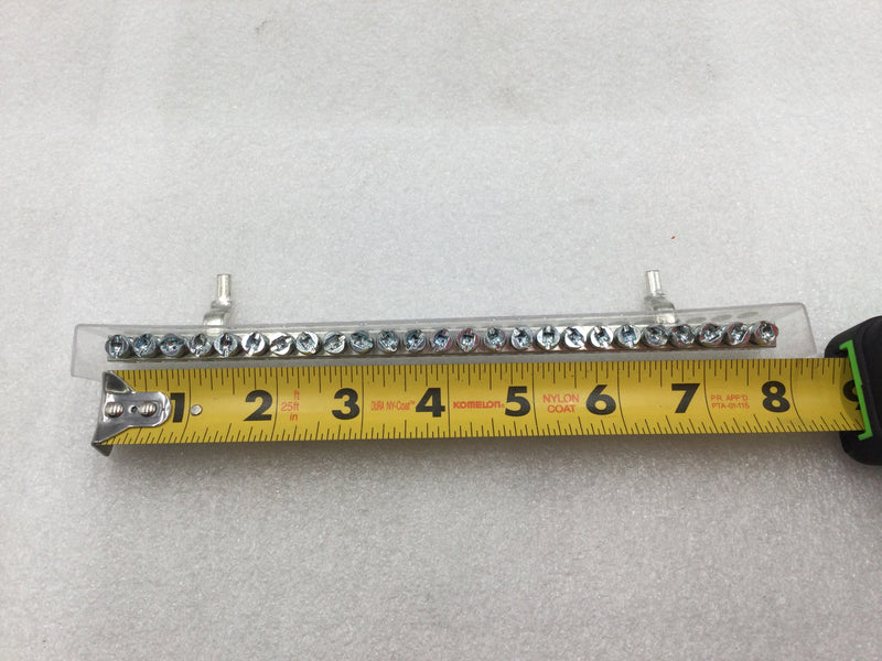 CMC NA35-S 25 Position 4-14 AWG Grounding Bar w/ Plastic Cover