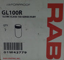 RAB Lighting GL100R Vaporproof Globe Glass 100 Series Threaded Fixture - Ruby