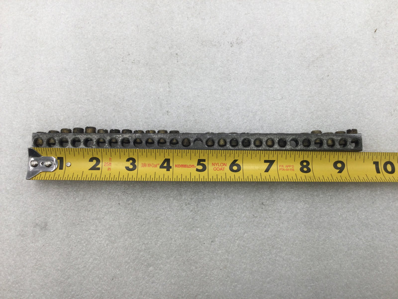 27 Position 4-14 AWG Grounding Bar 9 3/8" x 1/2"