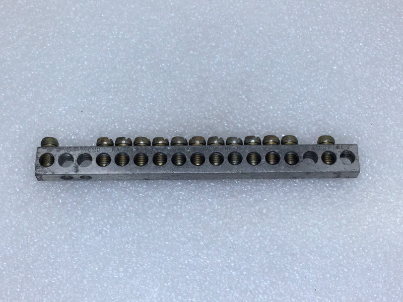 CMC NA-75 17 Position 4-14 AWG Grounding Bar - 5 1/4" x 1/4"