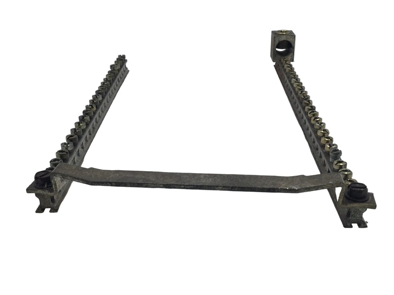 ITE 51 Position 4-14 AWG Neutral/Grounding Bar w/Metal Cross Bar 14" x 7 1/2"