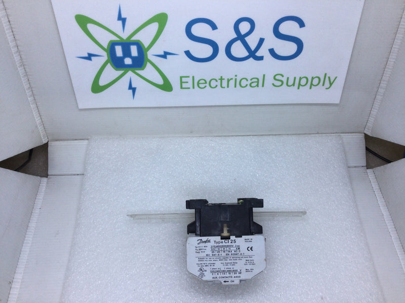 Danfoss CI 25 Contactor 40Amp 600VAC 3-Pole Aux. Contacts A600