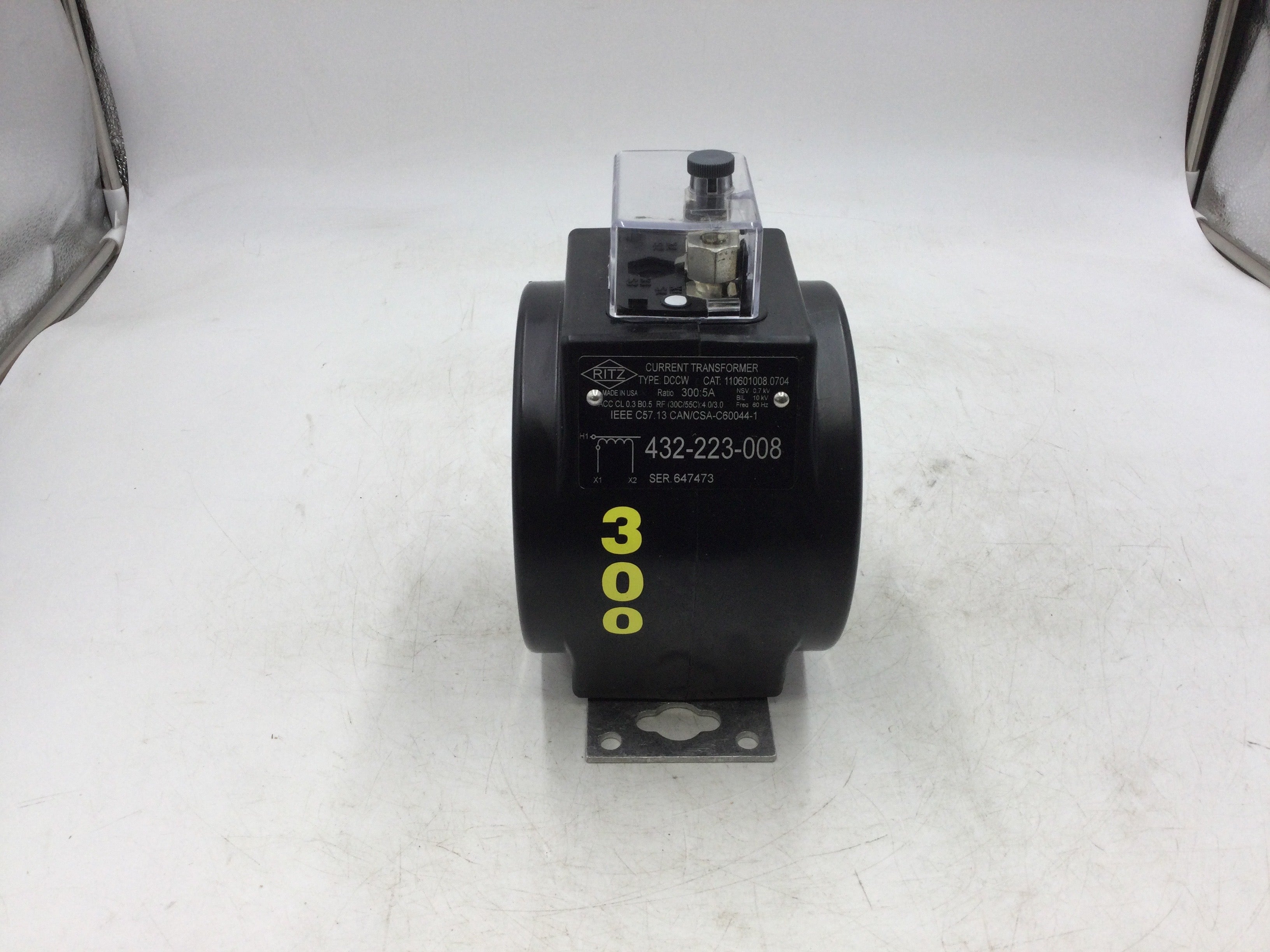 Dccw Ritz Installation Ritz Instruments 110601008.0704 Current Transformer Type: DCCW Ratio 3