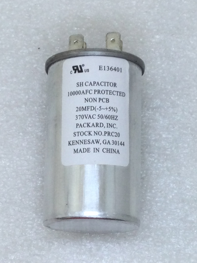 Packard PRC20 20uf +/- 5% 370 VAC 50/60 Hz SH Capacitor