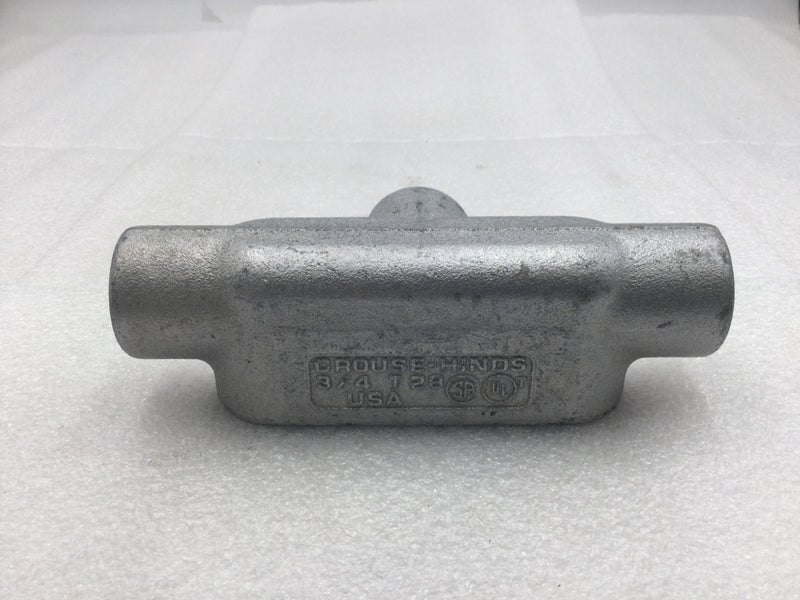 Crouse-Hinds T28 3/4" Rigid Conduit Tee Outlet Body without Cover & Gasket