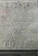 CMC NA78-1 CU7AL 14 Position 4-14 AWG Neutral/Ground Bar w/Lug 5 1/4" x 1 1/4"