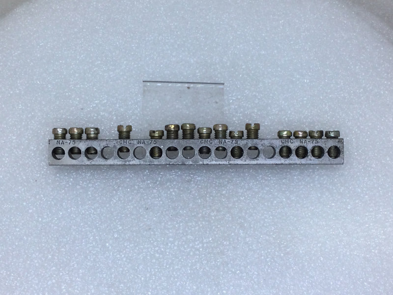 CMC NA-75 18 Position 4-14 AWG Grounding Bar - 5 5/8" x 1/2"