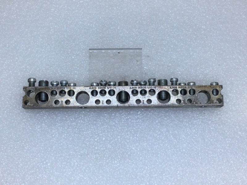 Ilsco N8108 29 Position 1/0-14 AWG Grounding Bar - 5 7/8" x 5/8"