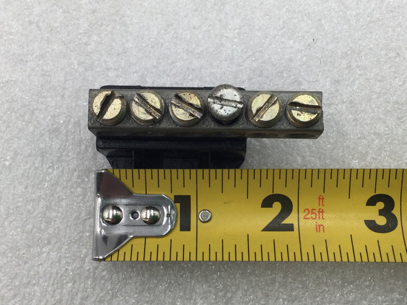 ITE 6 Position 4-14 AWG Neutral/Isolated Grounding Bar 2" x 1 1/4"