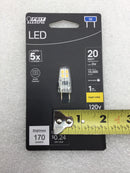 Feit Electric G8 20 Watt T4 Bi-Pin Base LED Light Bulb 120 VAC 170 Lumens