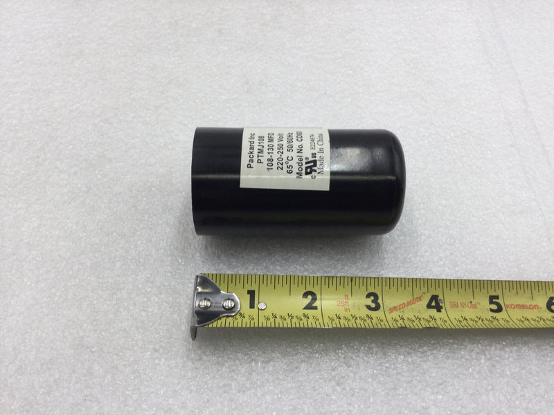 Packard PTMJ108 108-130uf 220-250 VAC 50/60 Hz Capacitor (CD60)