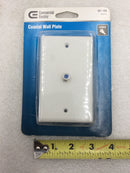 Commerical Electric 191 100 Single Gang White Coaxial Video Cable Wall Plate