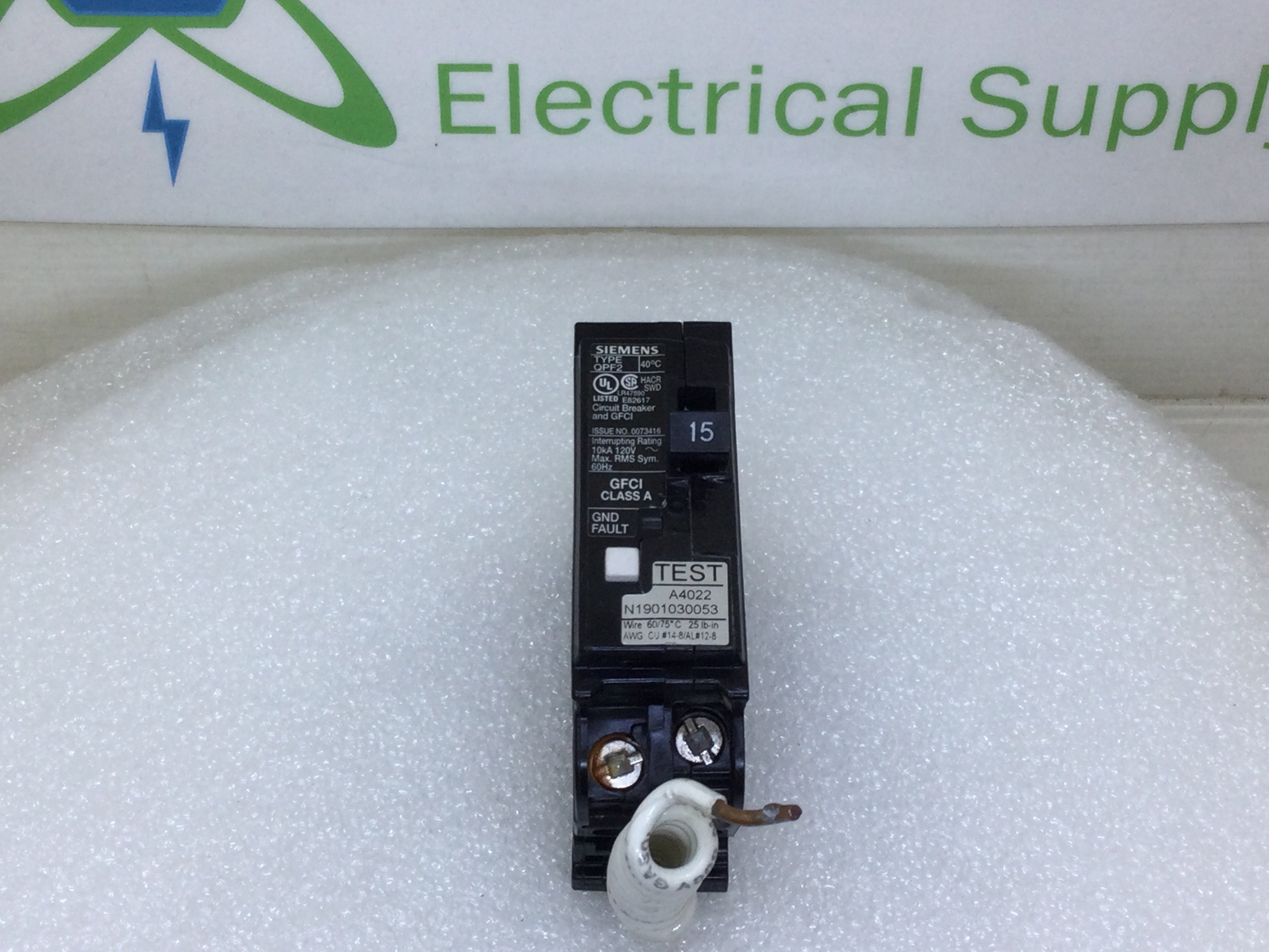 Siemens QF115A 15 Amp Single Pole Type QPF2 GFCI Circuit Breaker