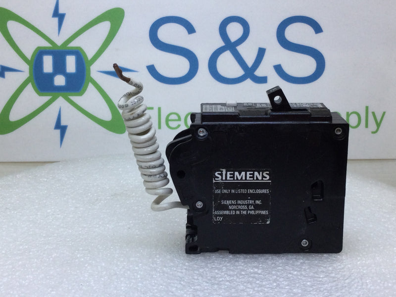 Siemens  QF115A 15 Amp Single Pole Type QPF2 GFCI Circuit Breaker