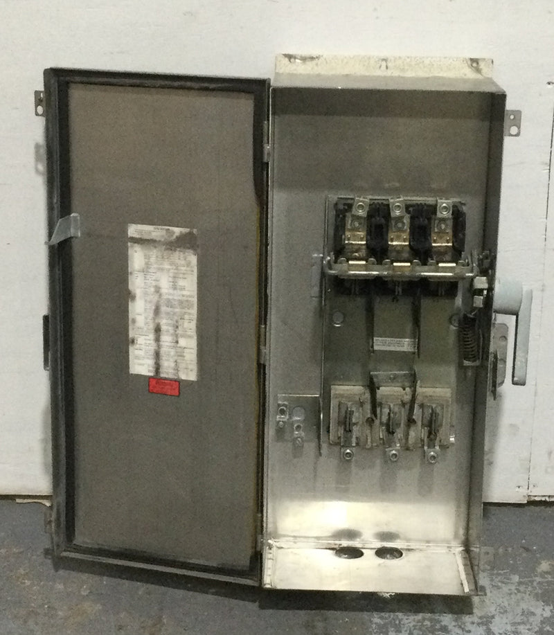 Siemens/ITE 3 Phase 50A 480/600VAC Vacu-Break Enclosed Safety Switch Type 1 Stainless Steel Enclosure 12.5" X 31"