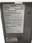 Siemens GNF322RLA 60 Amp 3 Phase 240 VAC Non-Fusible Safety Switch 6" X 10"