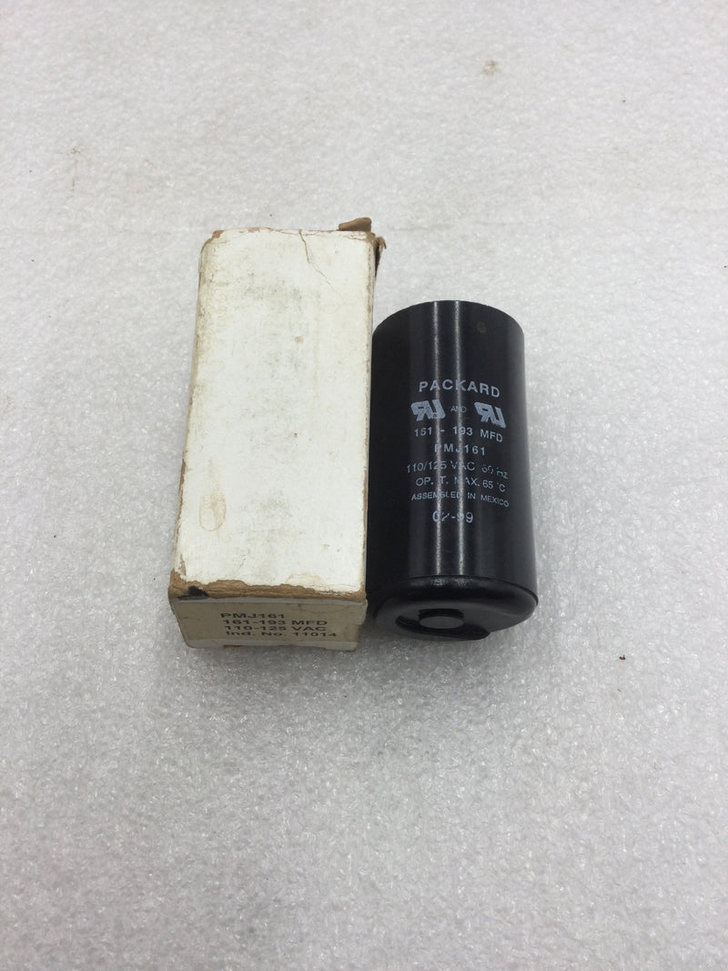 Packard PMJ161 161-193uf 110/125 VAC 50/60 Hz Capacitor