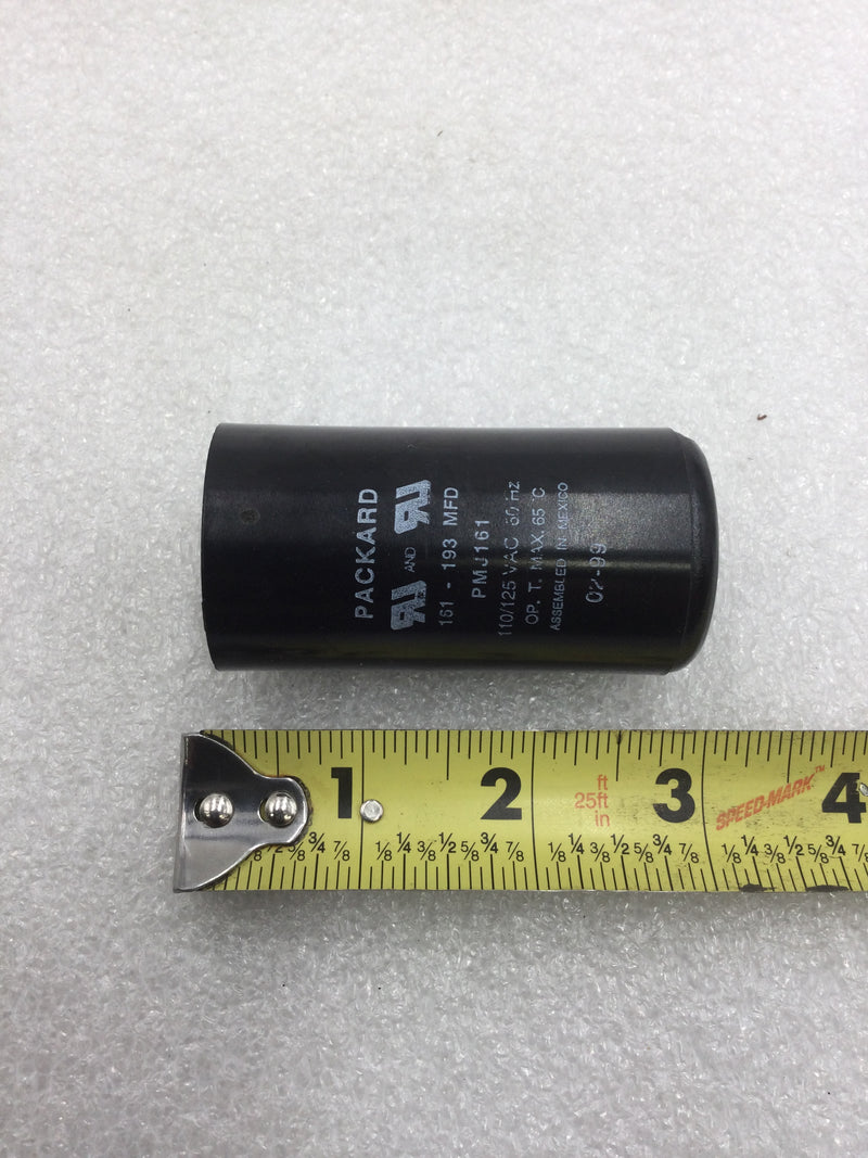 Packard PMJ161 161-193uf 110/125 VAC 50/60 Hz Capacitor