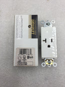 Leviton 16341-W Commercial Grade Self Grounding Single Receptacle 20 Amp 125 VAC in White