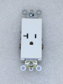 Leviton 16341-W Commercial Grade Self Grounding Single Receptacle 20 Amp 125 VAC in White