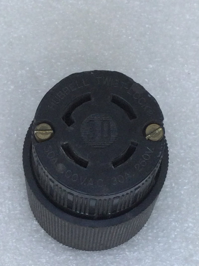 Hubbell 4 Wire Twist-Lock/Turn & Pull 30 Amp 250 VAC Female Plug