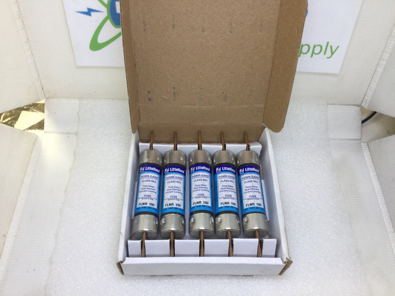 Littelfuse Powr-Gard FLNR100 100 Amp 250VAC Class RK-5 Time Delay Dual Element Current Limiting Fuse