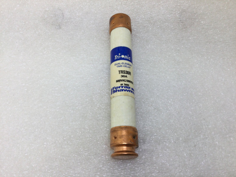Ferraz Shawmut Tri-Onic TRS30R 30 Amp 600V or Less Current Limiting Time Delay Fuse Class RK5
