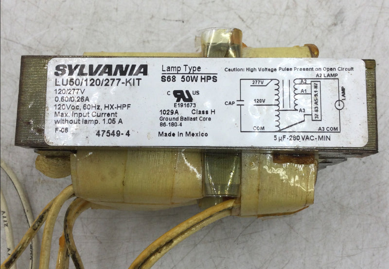 Sylvania LU50/120/277-Kit 50 Watt S68 HPS Core & Coil Ballast Kit