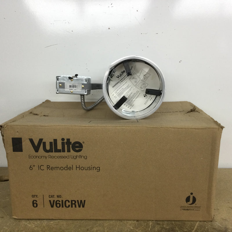 Juno Lighting V6ICRW Vulite 6 Inch IC Remodel Housing Recessed Light 120 VAC Incandescent