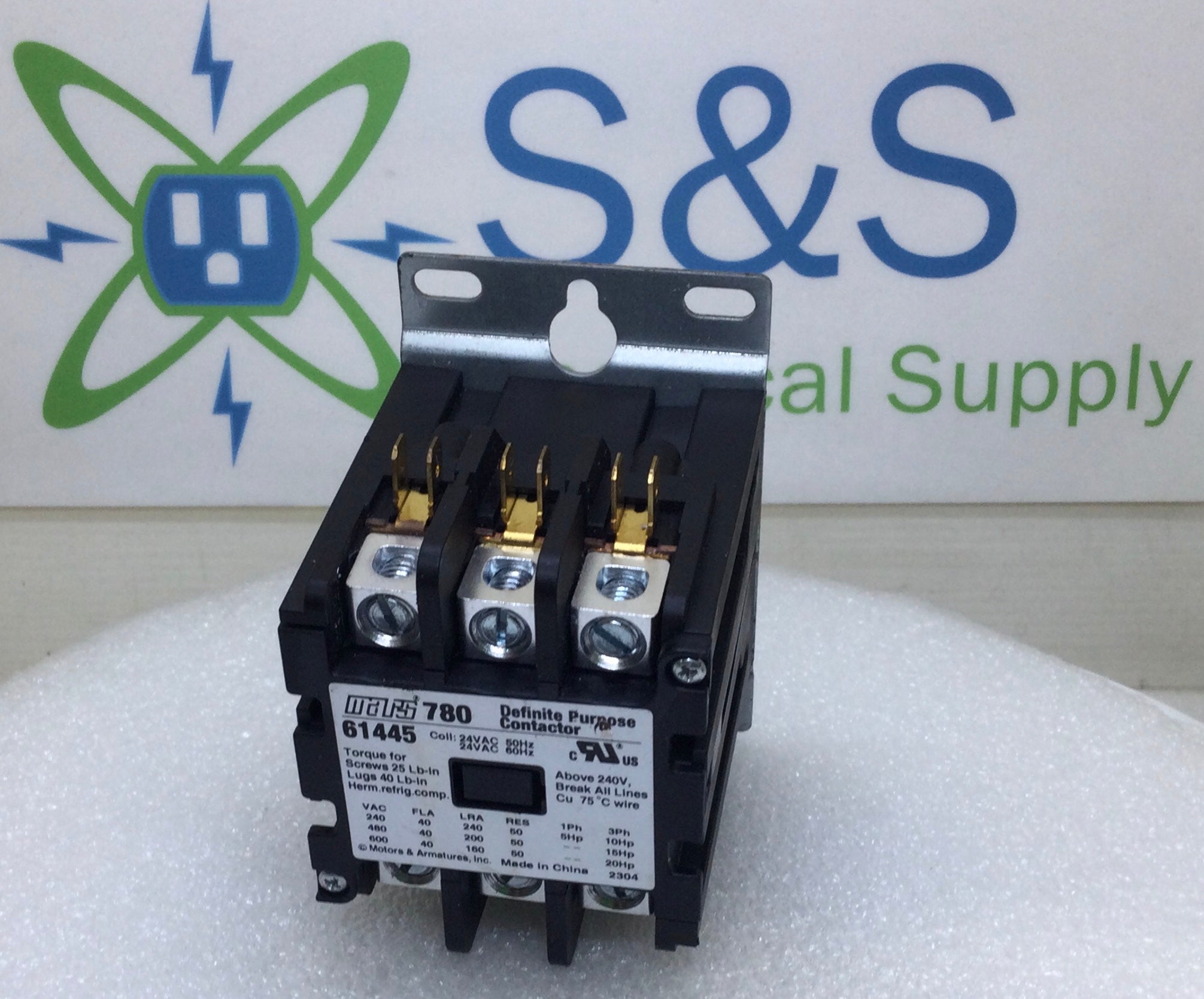 Mars 780 61445 50 Amp 3 Pole 600V Definite Purpose Contactor w/24vac C