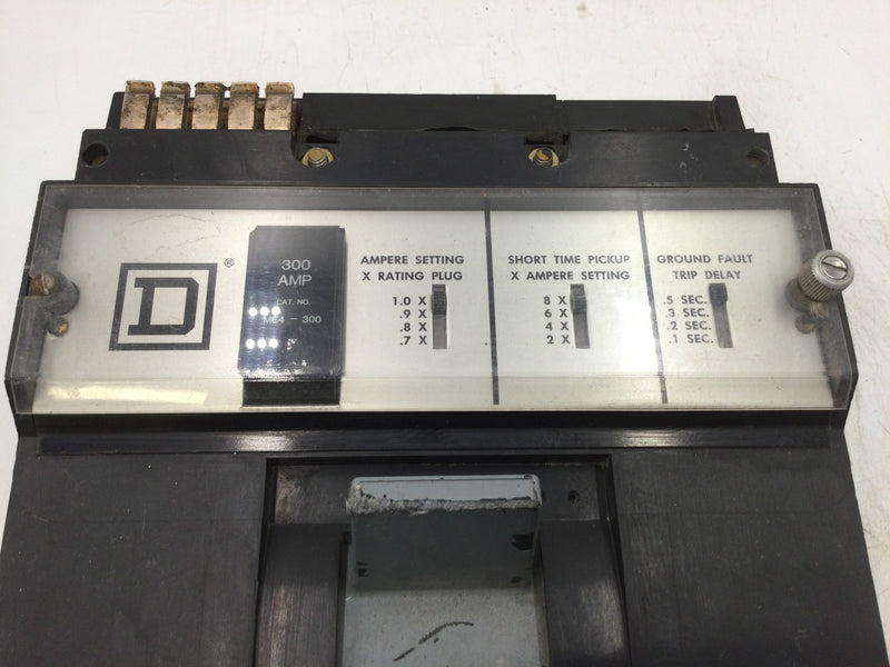 Square D ME4-300 3 Pole 300 Amp 600Vac Ground Fault Trip Indicator Circuit Breaker