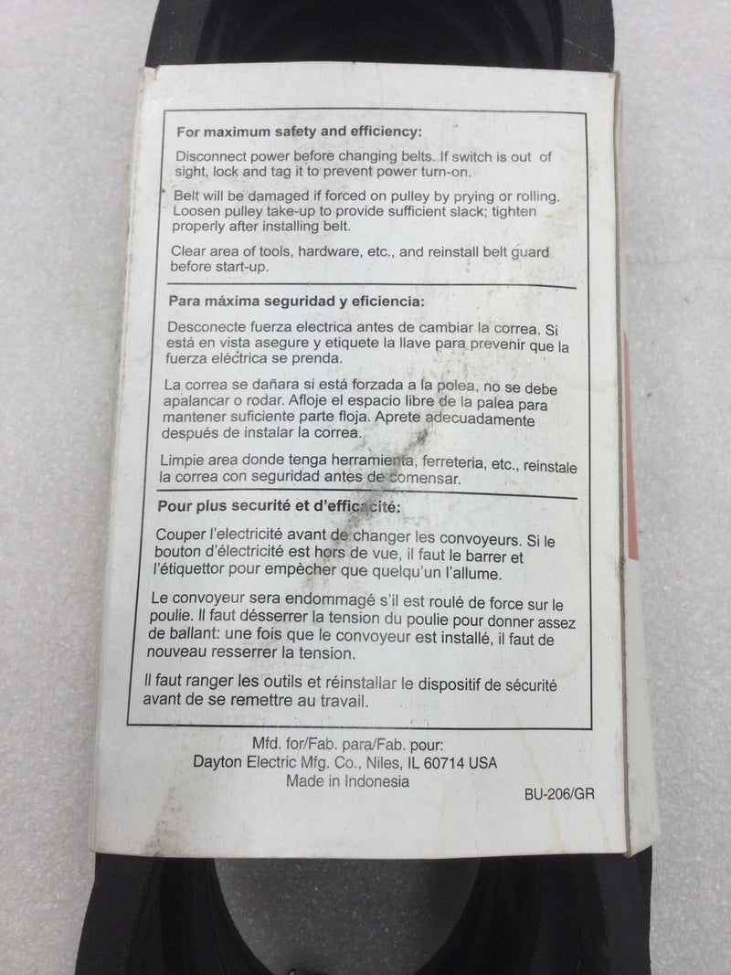 Lot of 4 Dayton 6X876G B56 Premium V Belt 59" Outside Length