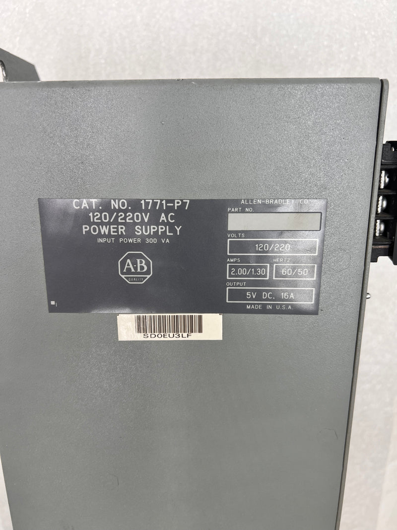 Allen-Bradley 1771-P7 120/220v AC Power Supply For Use With PLC Processors