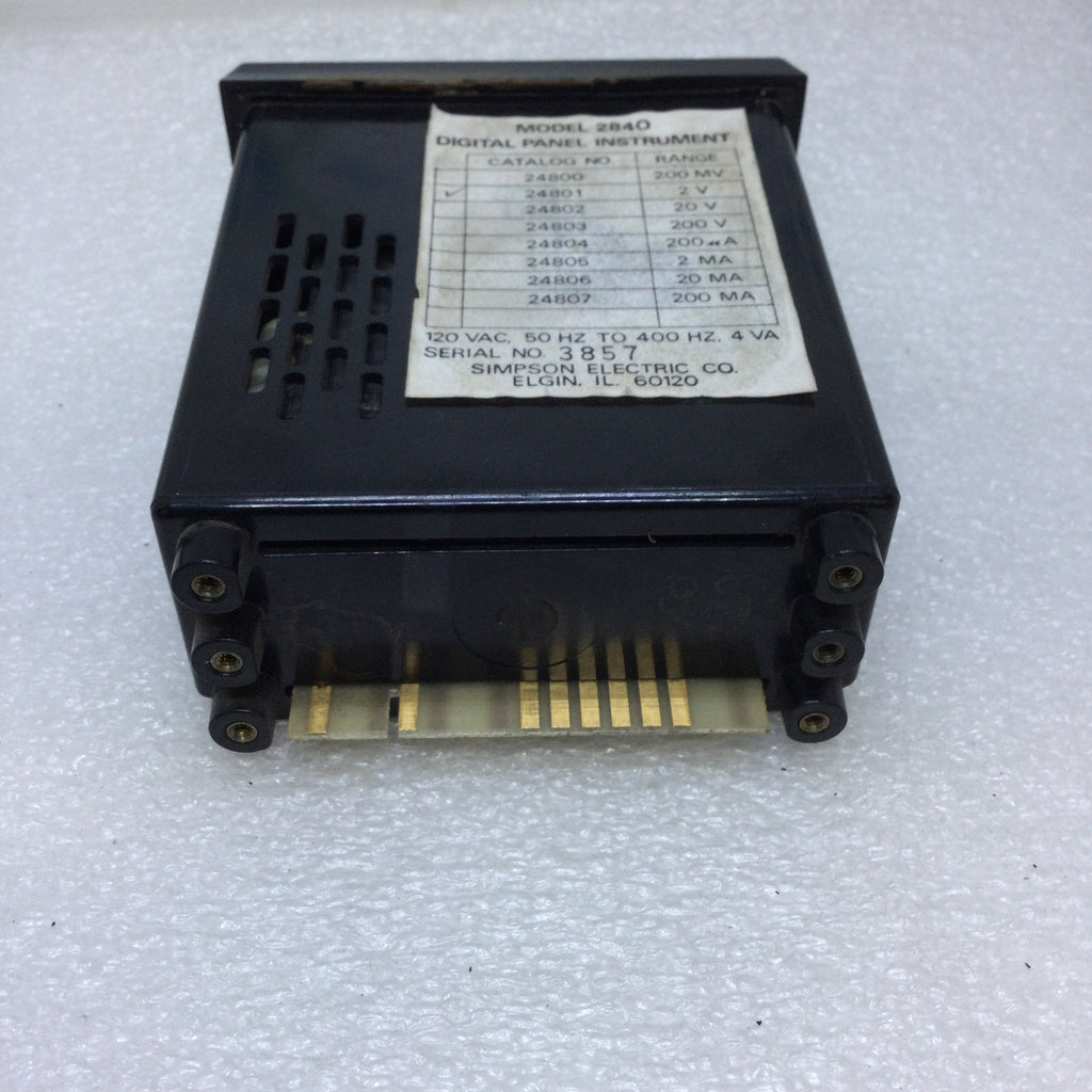 24801 Simpson 24801 Model 2840 Digital Panel Instrument 2V 120V 50/400HZ