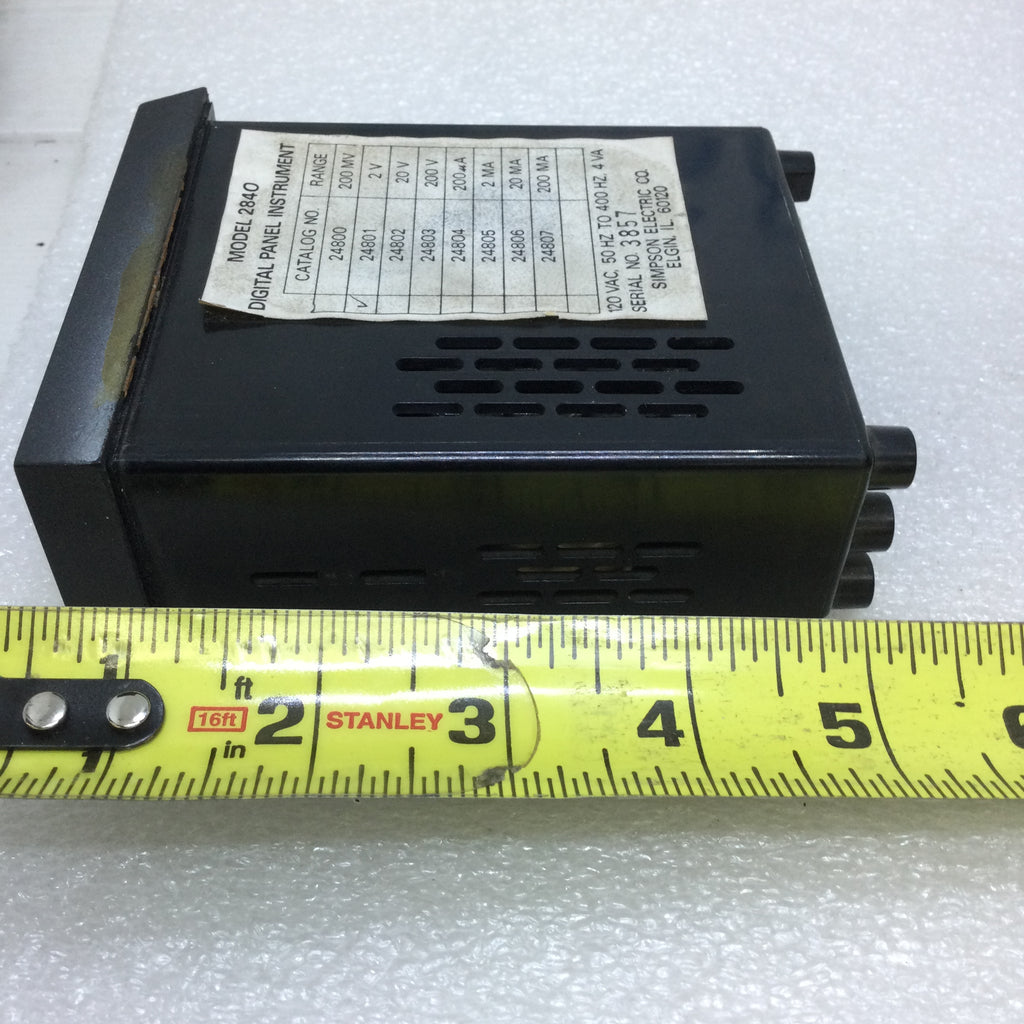 24801 Simpson 24801 Model 2840 Digital Panel Instrument 2V 120V 50/400HZ