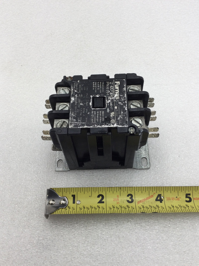 Furnas 42CF35A 40 Amp 3 Pole 120-600 VAC Definite Purpose Controller/Contactor with 240 VAC Coil
