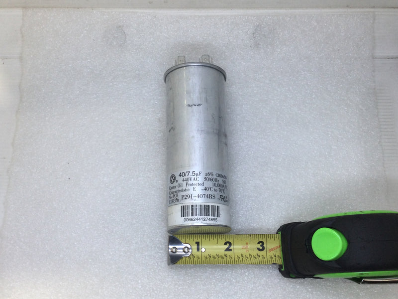 CBB65B P291-4074RS 40+7.5MFD +/-6% 440V 50/60Hz Capacitor