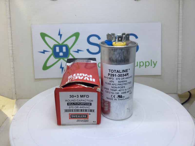 Total Line Case Totaline P291-3034R 30+3MFD +/-5% 370/440VAC 50/60Hz 70c/-40c Round Ca